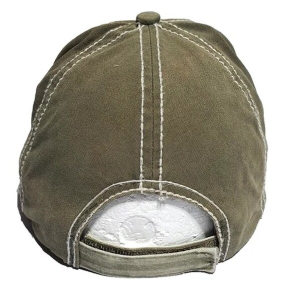 BILLABONG SURF GRAPHIC PRINT BASEBALL HAT DISTRESSED BEIGE CAP STRAPBACK ADJUST - Picture 4 of 9